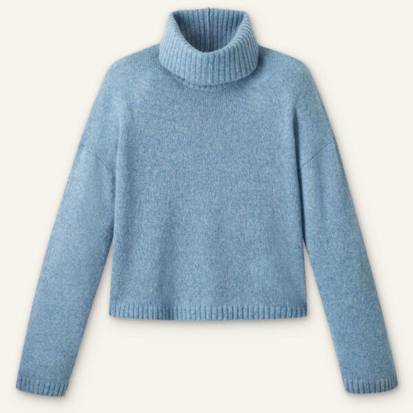 Me and Em Merino Cashmere Silk Mouliné Crop Sweater + Snood, view 6