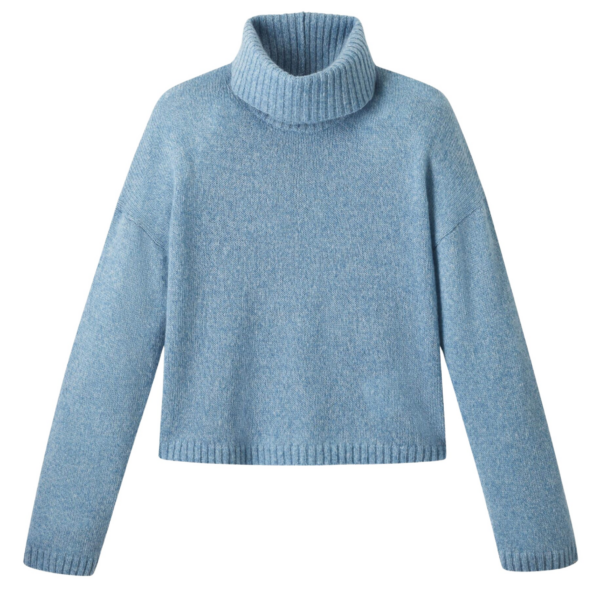 Me and Em Merino Cashmere Silk Mouliné Crop Sweater + Snood