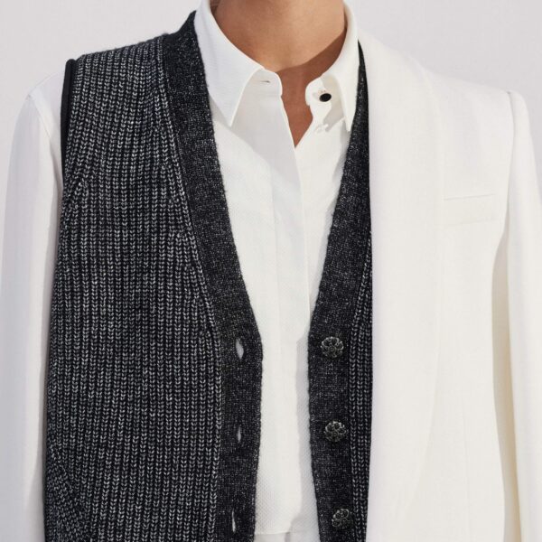Me and Em Metallic Button Detail Sweater Vest, view 6