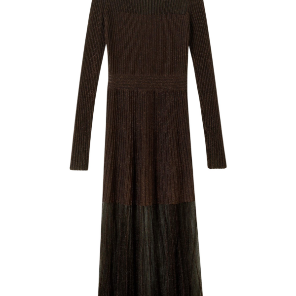 Me and Em Metallic Pointelle Knit Maxi Dress