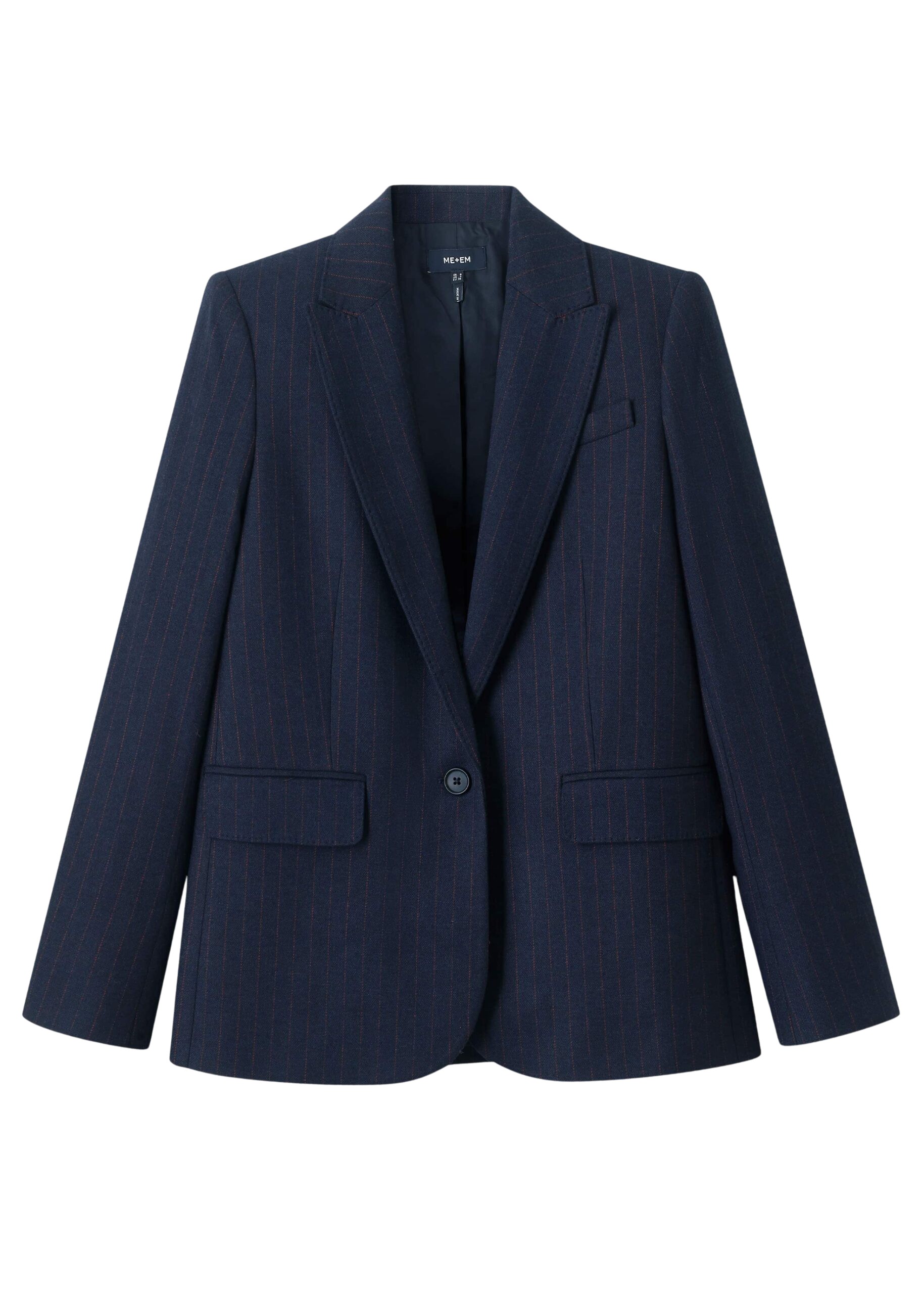 Me and Em Sharp Shoulder Pinstripe Boyfriend Blazer