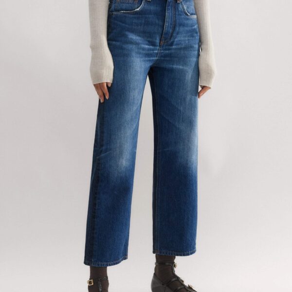 Me and Em Two-Tone Straight Crop Jean, view 2