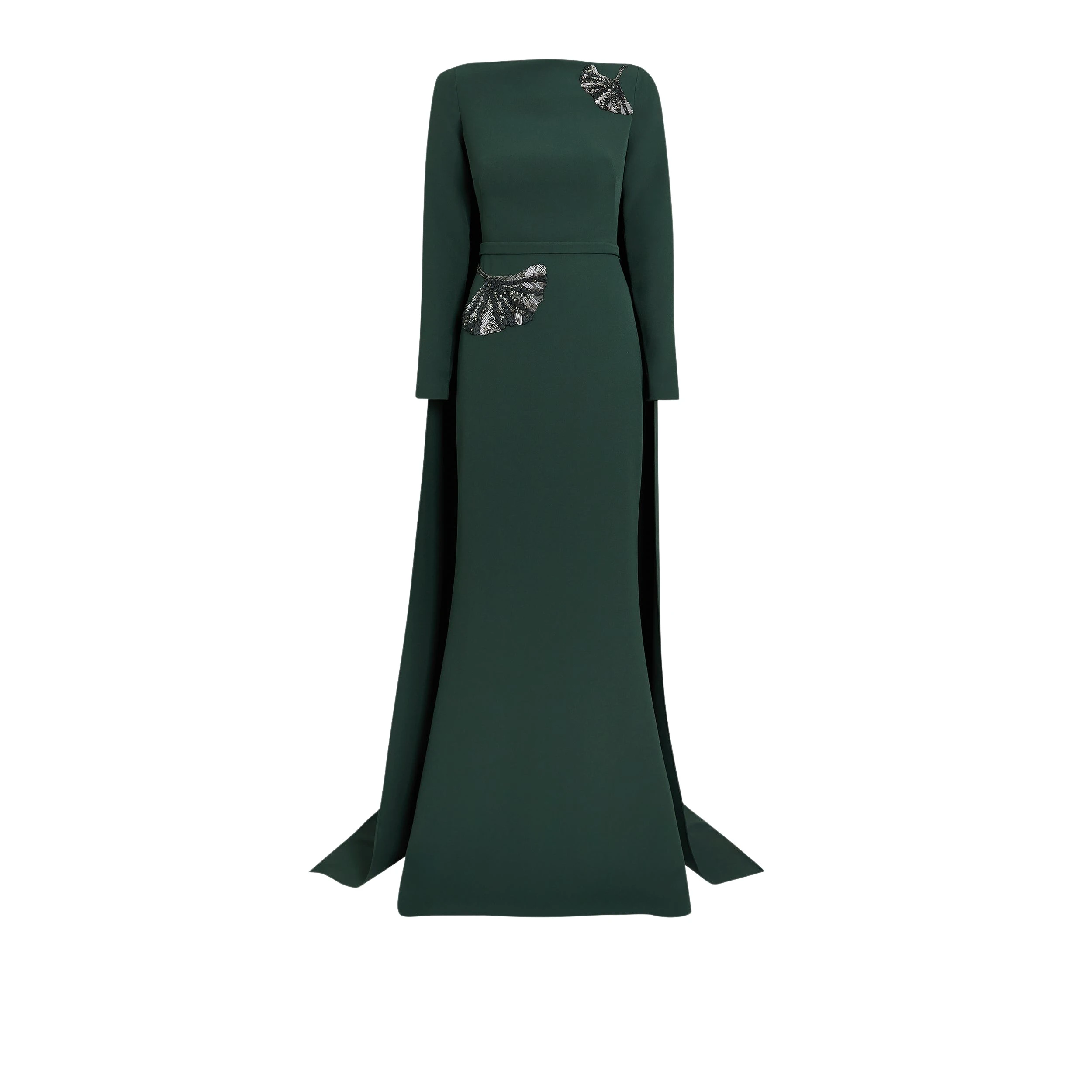 Safiyaa-Ginevra-Darkest-Spruce-Long-Dress71332_nobg Safiyaa Clothing luxury Clothing from Luxury Handbags Marketplace
