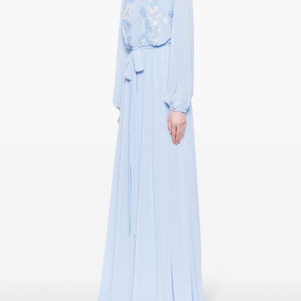 Saiid Kobeisy Crepe georgette embroided flowers kaftan, view 3