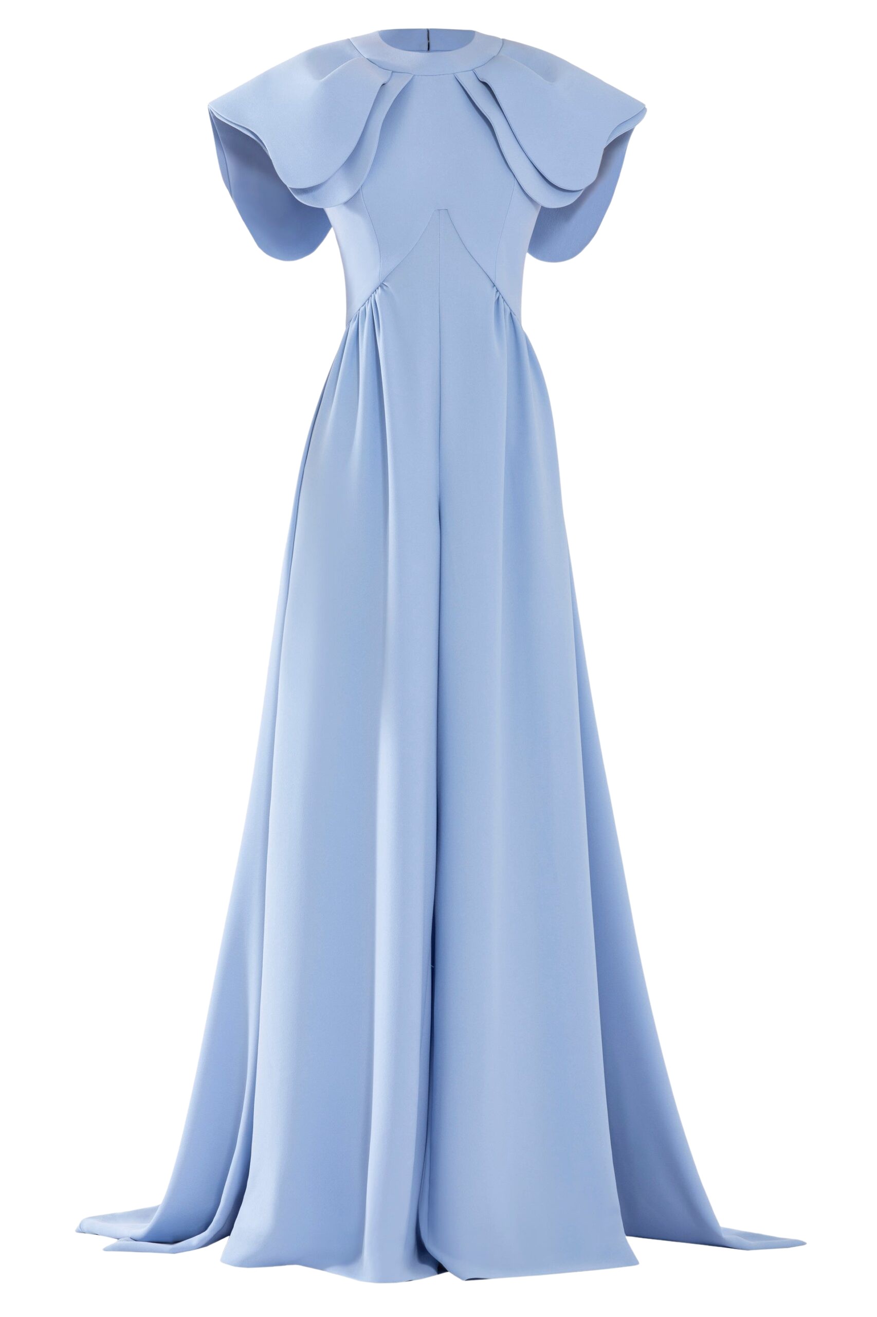 Saiid Kobeisy Crepe jumpsuit with back overskirt