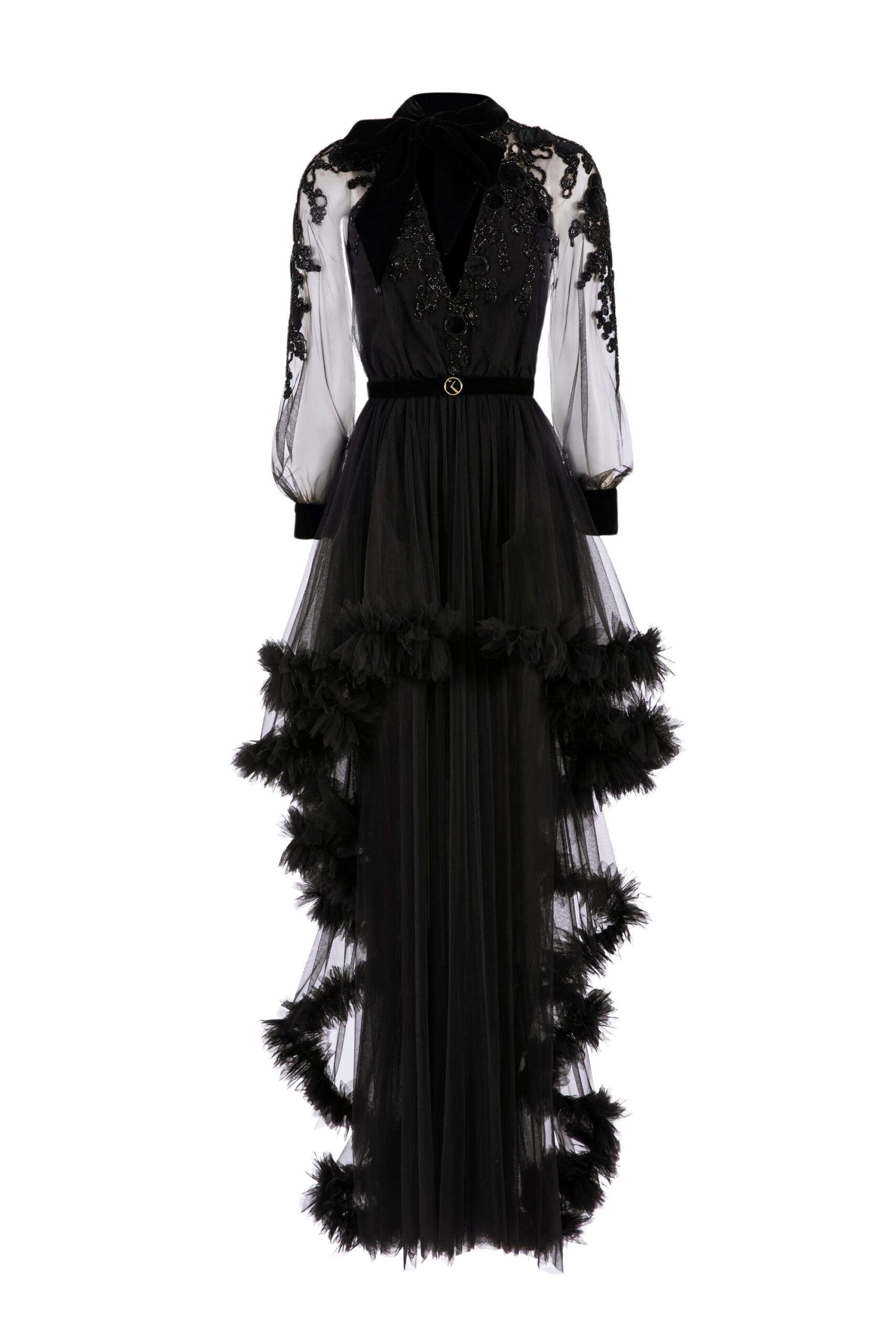 Saiid-Kobeisy-Embroidered-tulle-dress-with-ruffles-scaled27743_nobg Saiid Kobeisy Dresses luxury Clothing from Luxury Handbags Marketplace