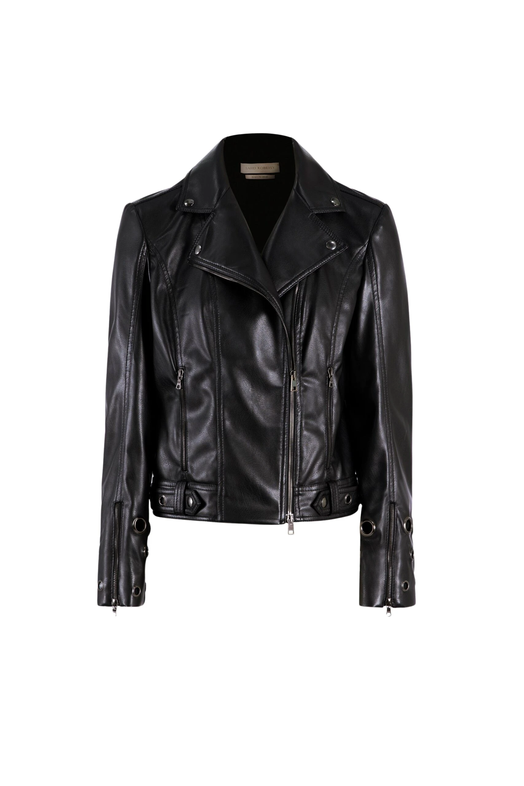 Saiid-Kobeisy-Metal-ring-leather-jacket-scaled64155_nobg Saiid Kobeisy Dresses luxury Clothing from Luxury Handbags Marketplace