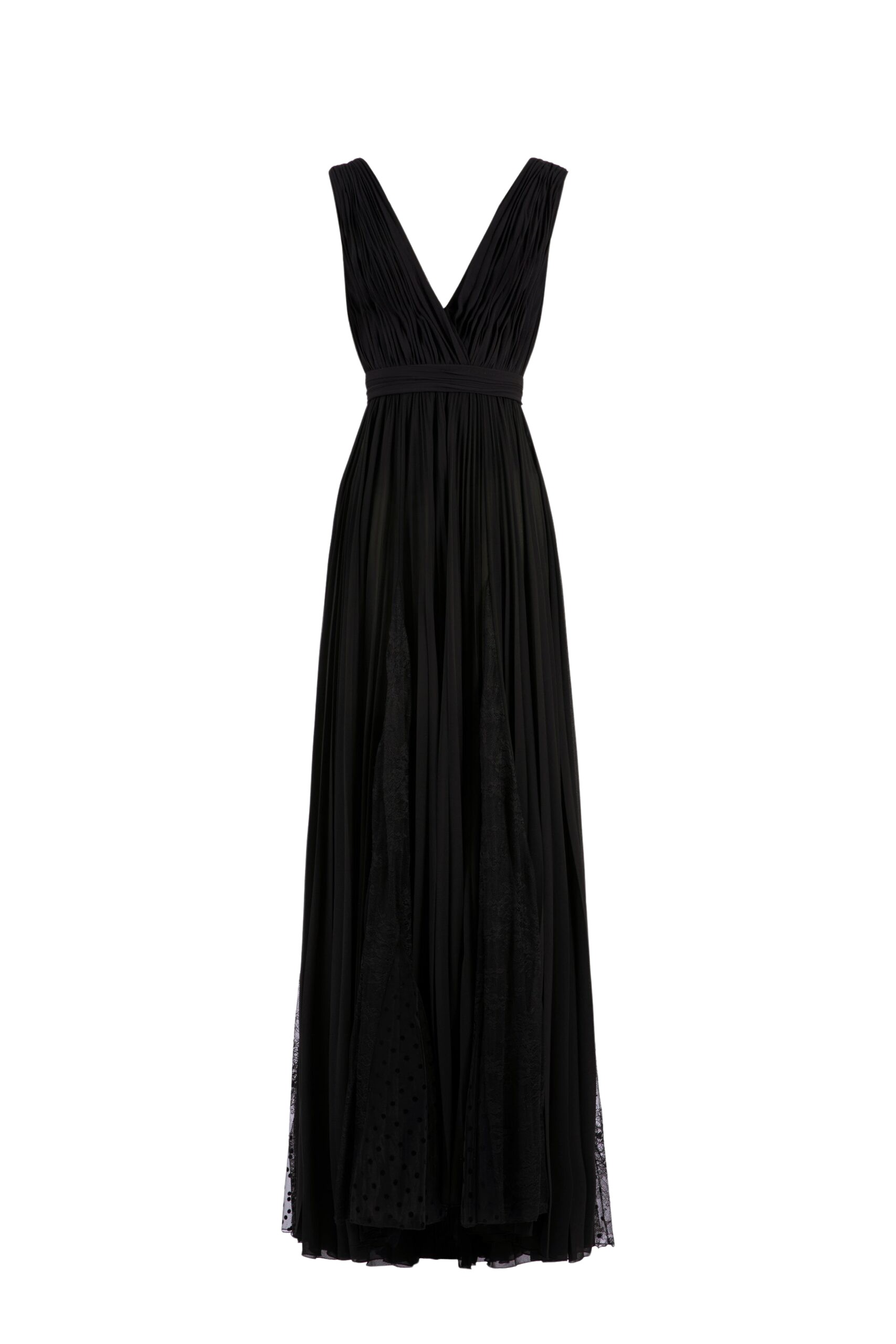Saiid Kobeisy Pleated dress with lace
