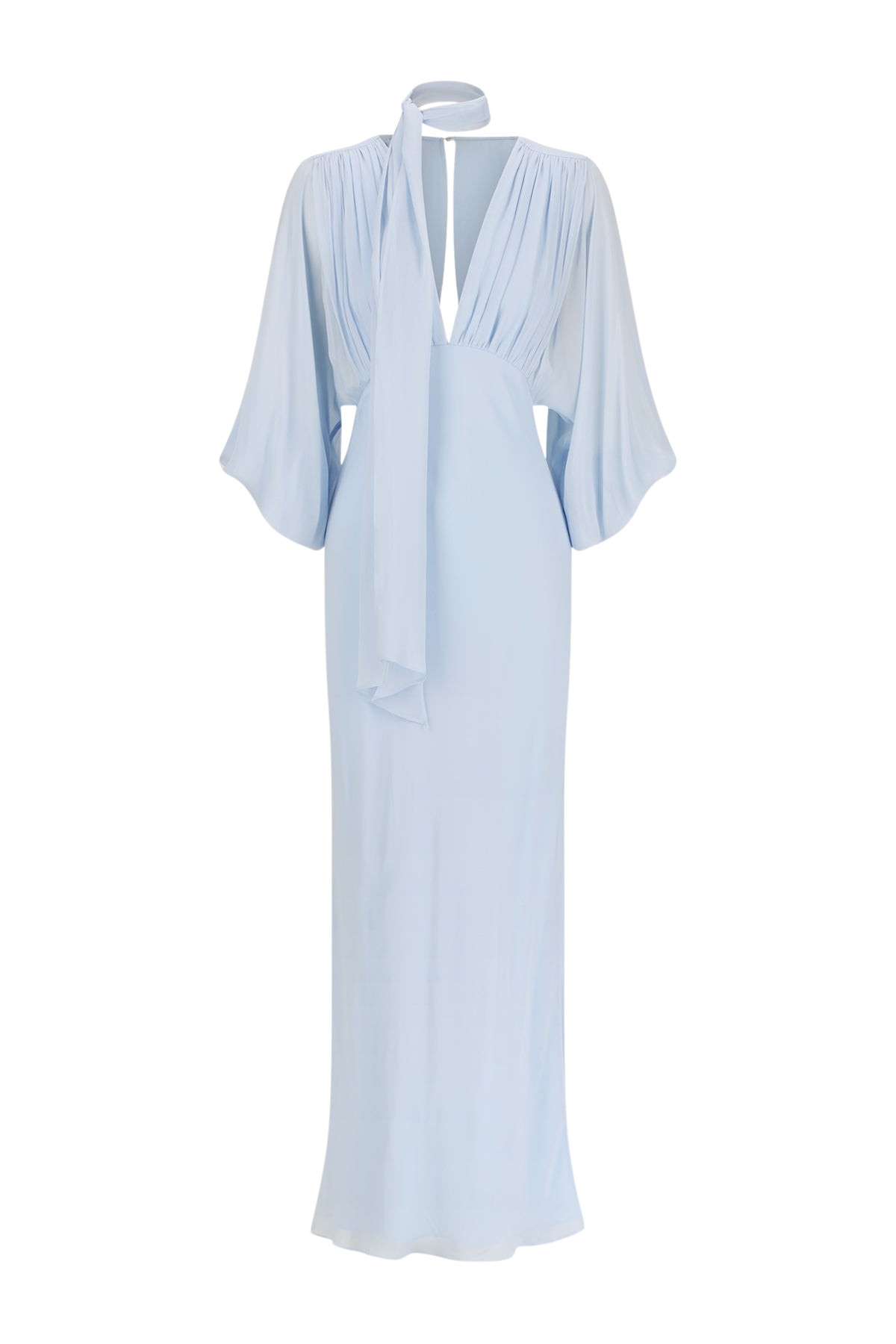 Shona Joy Amina Plunge Balloon Sleeve Maxi Dress – Sky