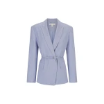 Shona-Joy-Asher-Belted-Blazer-Chambray-Blue49916_nobg Shona Joy Blue Jacket luxury Clothing from Luxury Handbags Marketplace