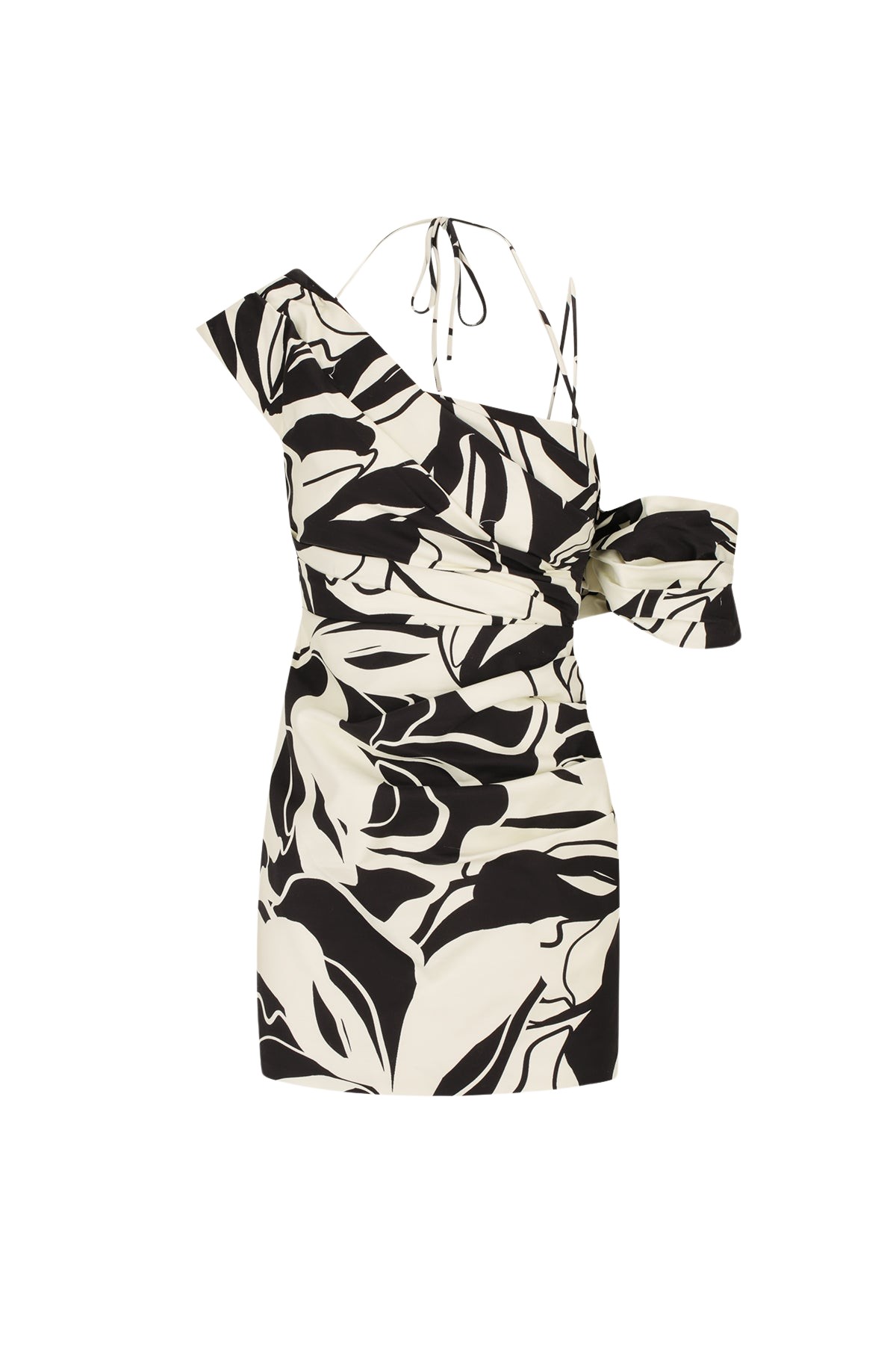 Shona Joy Azize Asymmetrical Draped Mini Dress
