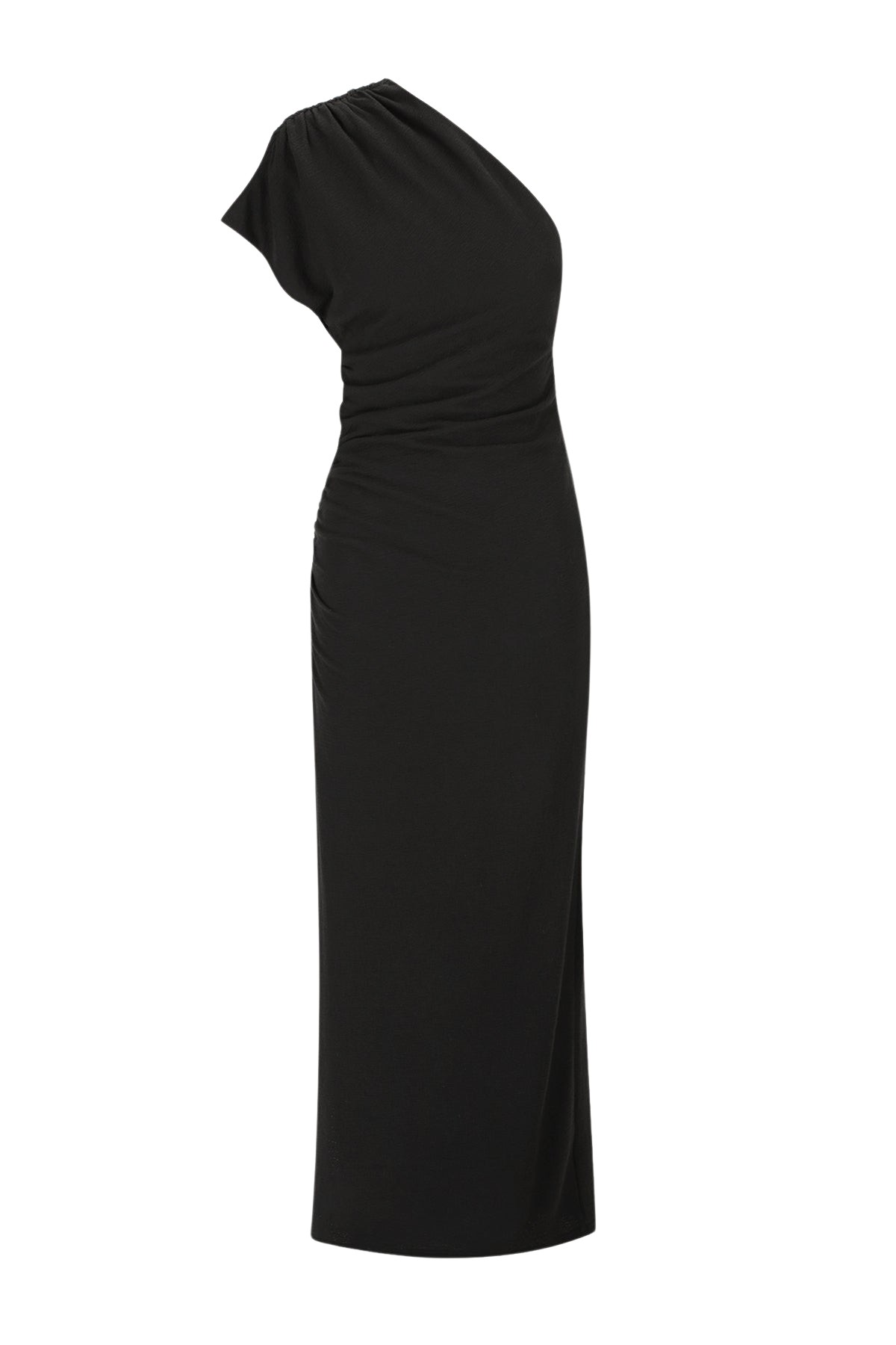 Shona Joy Beau Asymmetrical Midi Dress – Black