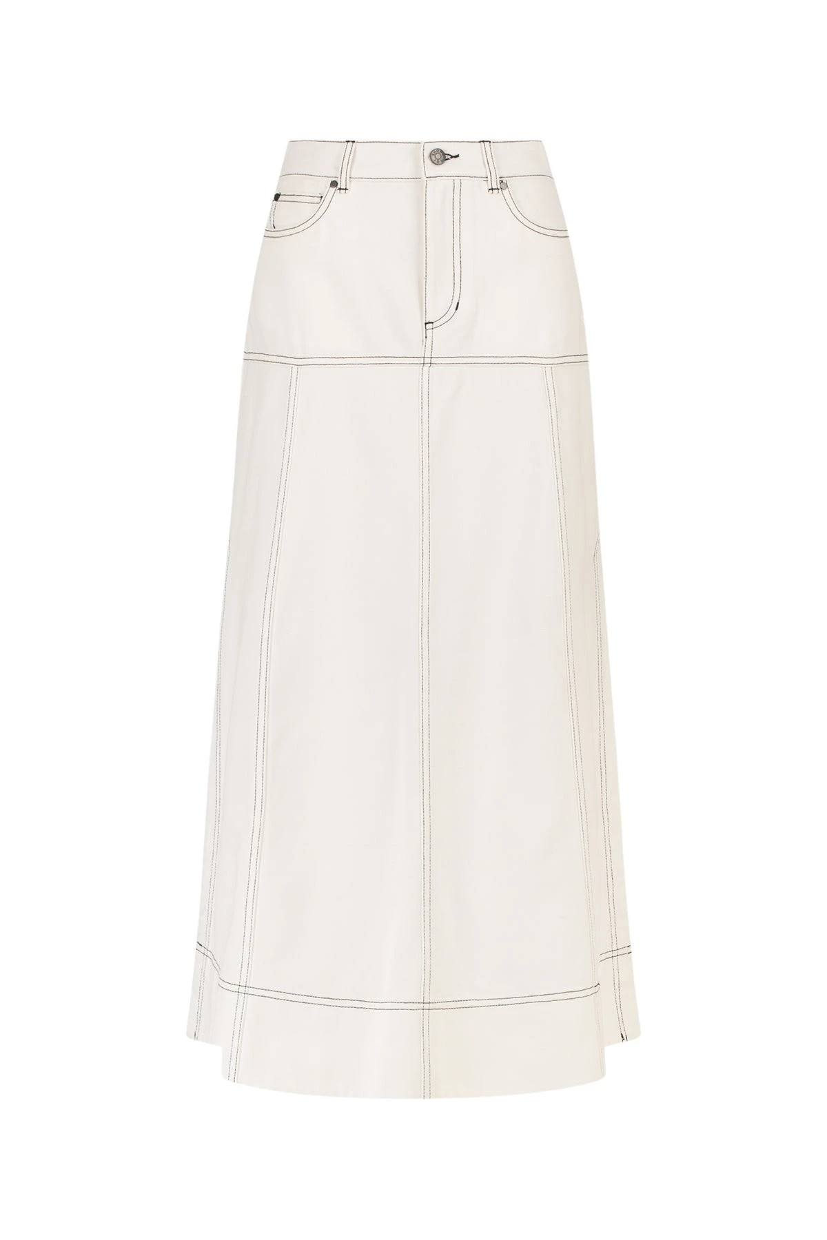 Shona-Joy-Hana-Panelled-Midi-Skirt93718_nobg Shona Joy Ivory Skirt luxury Clothing from Luxury Handbags Marketplace