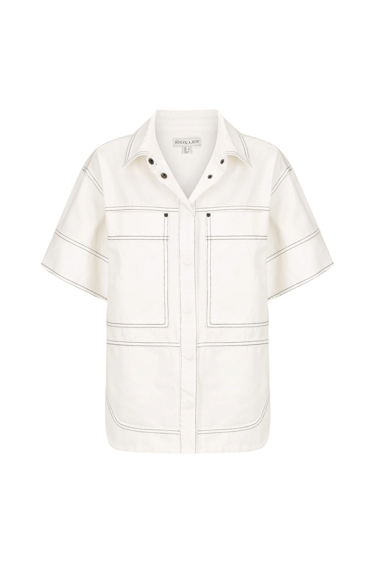 Shona-Joy-Hana-Short-Sleeve-Shirt88161_nobg Shona Joy Ivory Top luxury Clothing from Luxury Handbags Marketplace