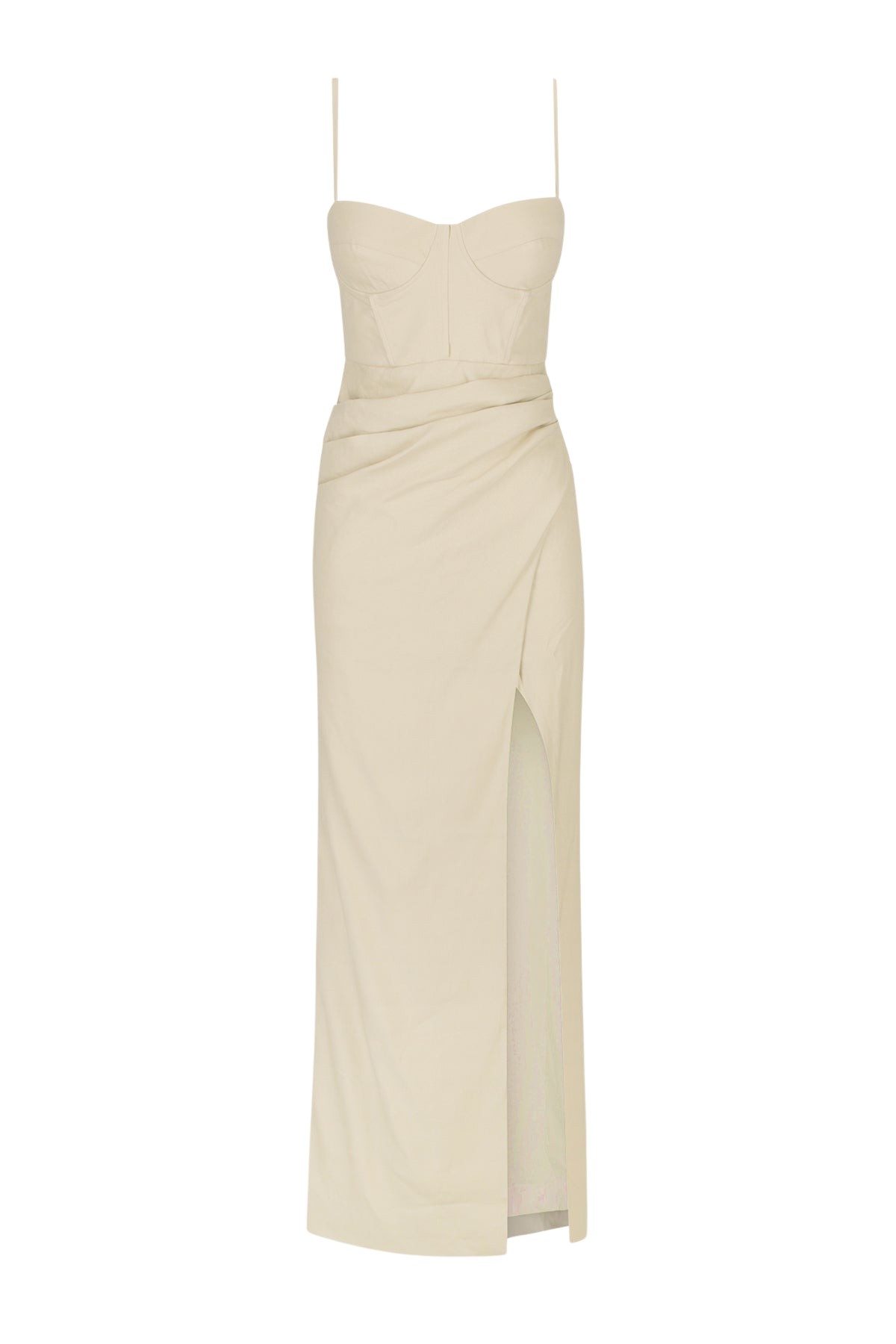 Shona Joy Kasbah Bustier Draped Maxi Dress – Oyster