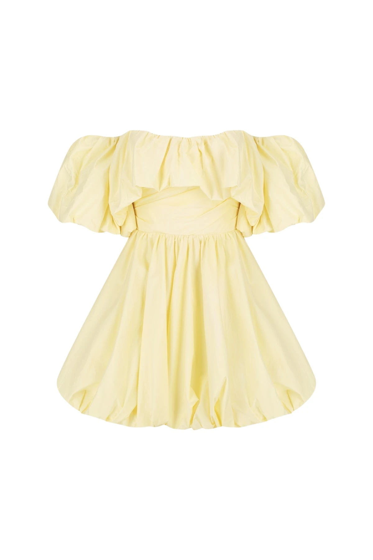 Shona-Joy-Maiori-Off-Shoulder-Draped-Bubble-Mini-Dress-Lemon84095_nobg Shona Joy Yellow Top luxury Clothing from Luxury Handbags Marketplace