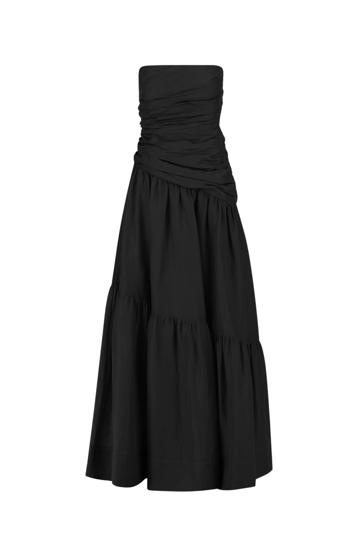 Shona Joy Maiori Strapless Tiered Maxi Dress – Black