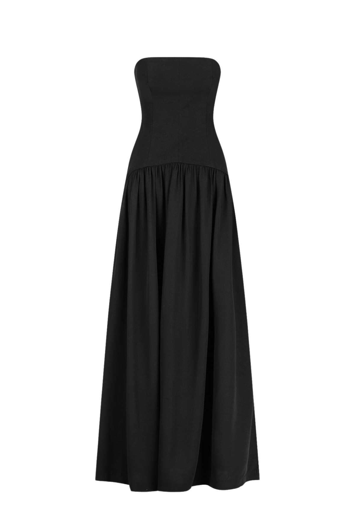 Shona Joy Vento Lace Up Strapless Maxi Dress – Black