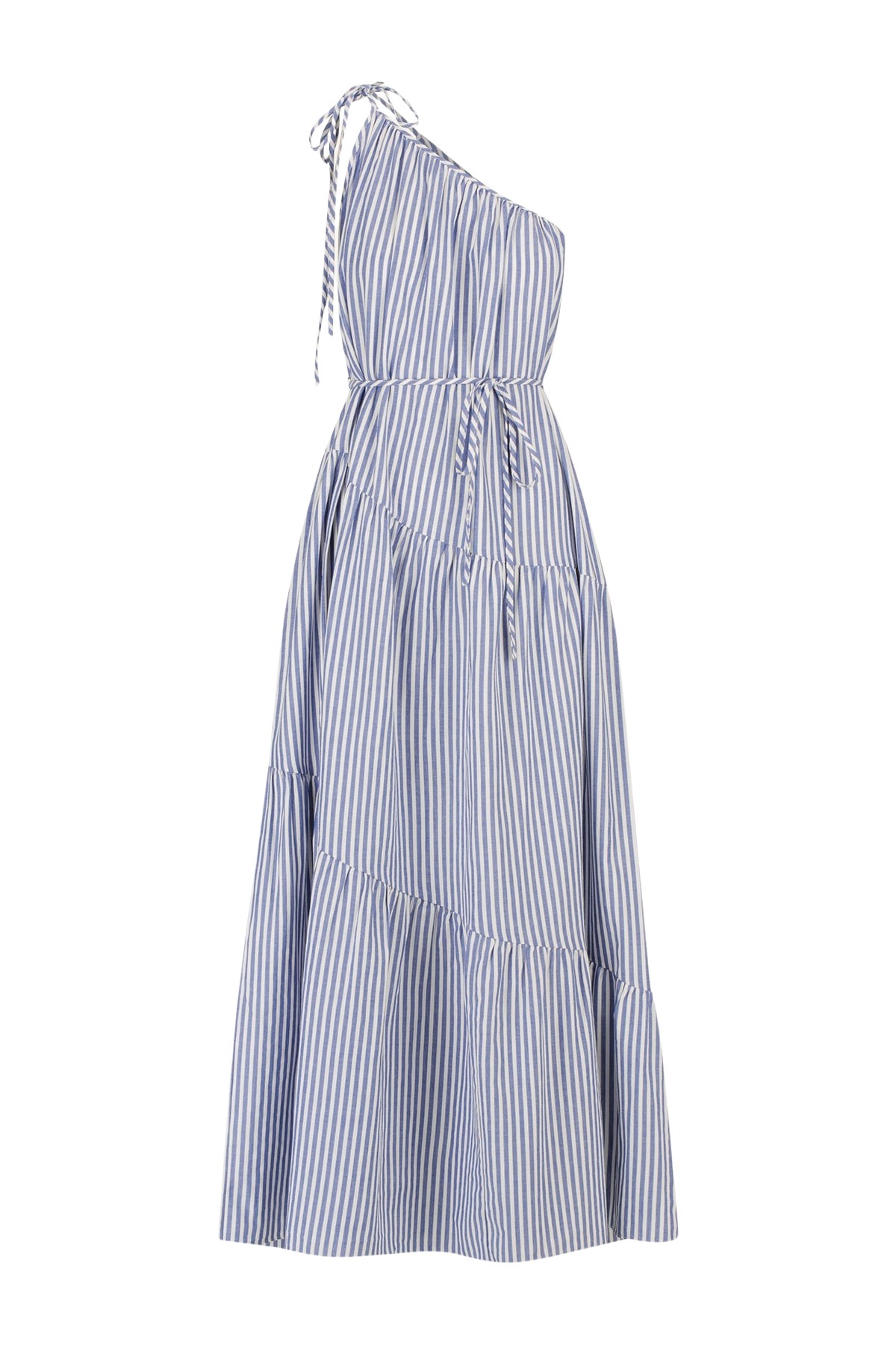 Shona Joy Yasmine One Shoulder Tiered Maxi Dress