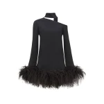 Black Feather Dress luxury Clothing from  Luxury Handbags Marketplace