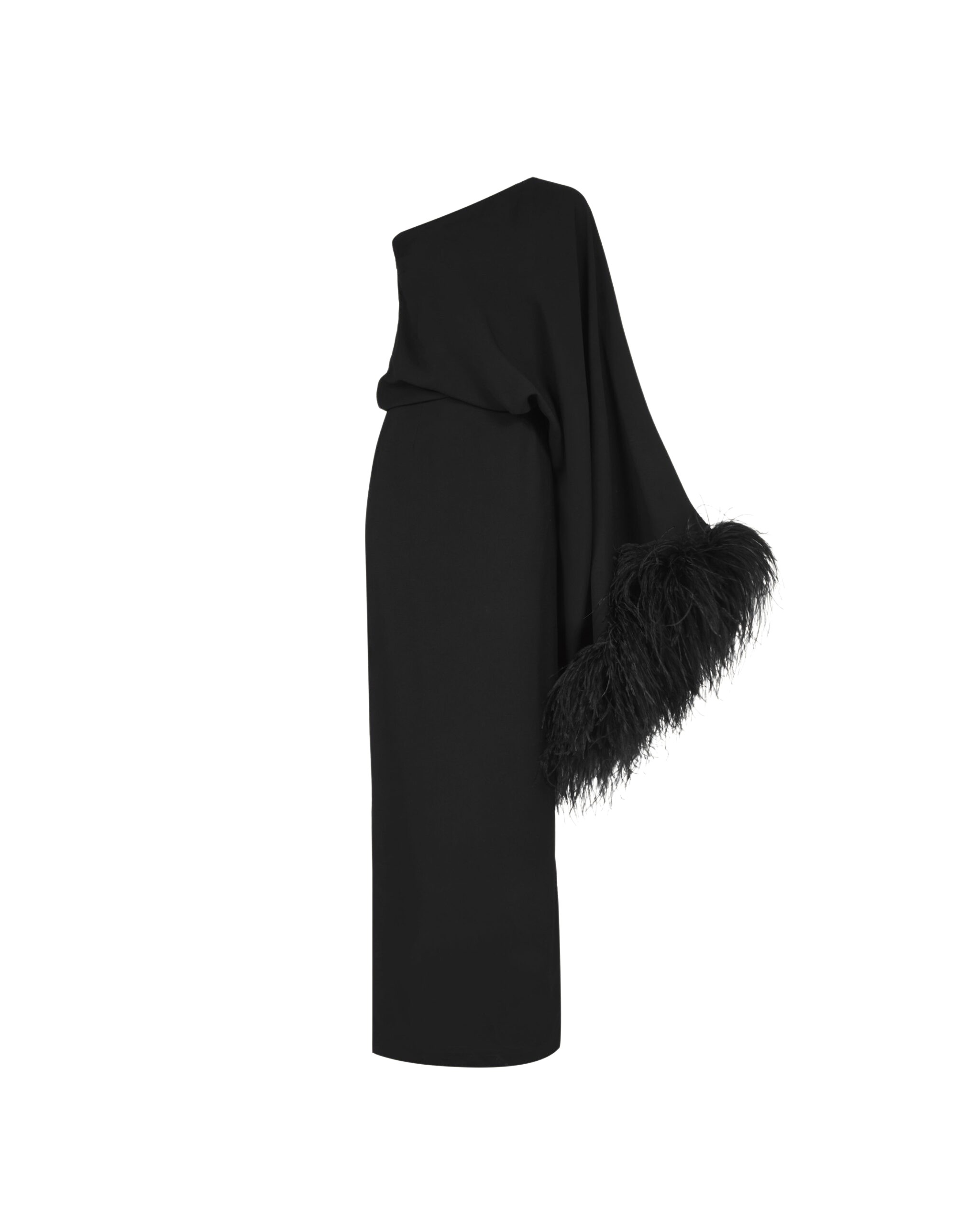 Taller Marmo Feathered Eternity Dress In Black