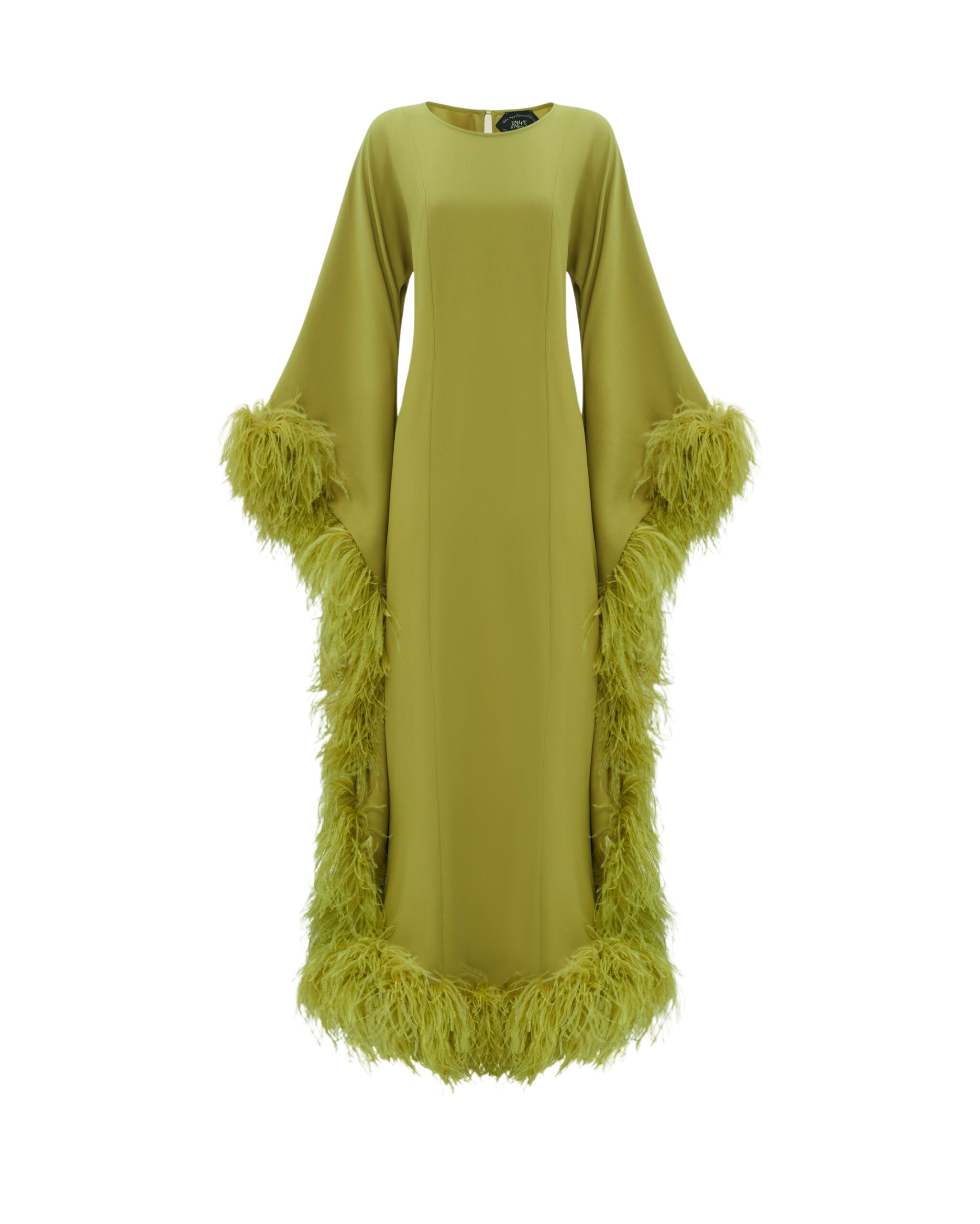 Taller Marmo Feathered Moonbar Kaftan In Citron