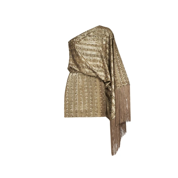 Gold Feather Dress luxury Clothing from  Luxury Handbags Marketplace