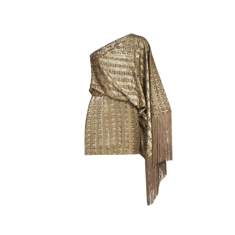 Gold Feather Dress luxury Clothing from  Luxury Handbags Marketplace
