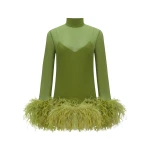 Green Feather Dress luxury Clothing from  Luxury Handbags Marketplace
