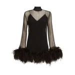 Black Feather Dress luxury Clothing from  Luxury Handbags Marketplace