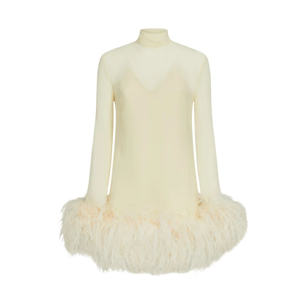 Ivory Feather Dress luxury Clothing from  Luxury Handbags Marketplace
