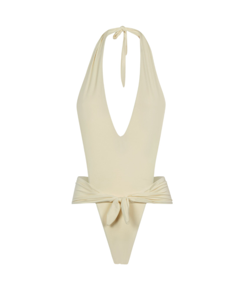 Ivory Feather Swimsuit luxury Beachwear from  Luxury Handbags Marketplace