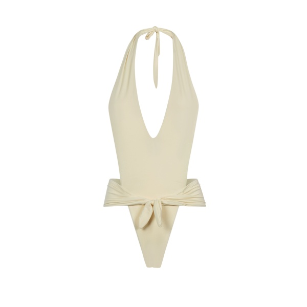 Ivory Feather Swimsuit luxury Beachwear from  Luxury Handbags Marketplace