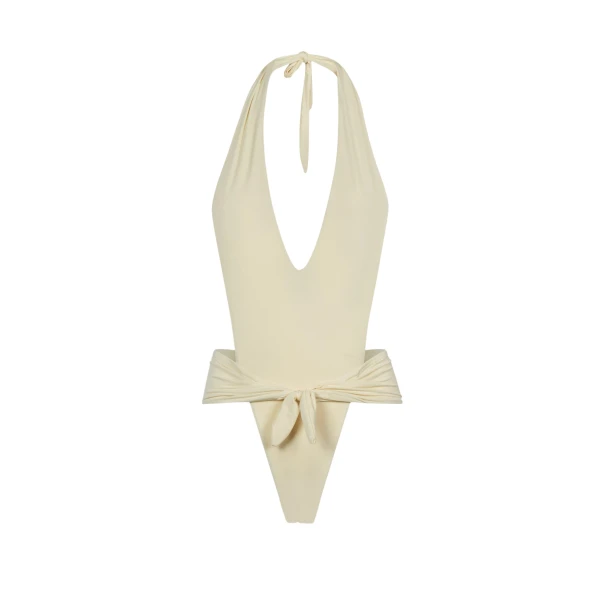 Ivory Feather Swimsuit luxury Beachwear from  Luxury Handbags Marketplace