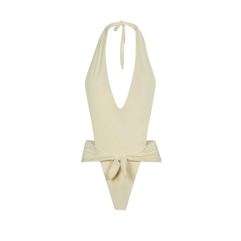 Ivory Feather Swimsuit luxury Beachwear from  Luxury Handbags Marketplace