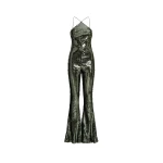 Metallic Feather Jumpsuit luxury Clothing from  Luxury Handbags Marketplace