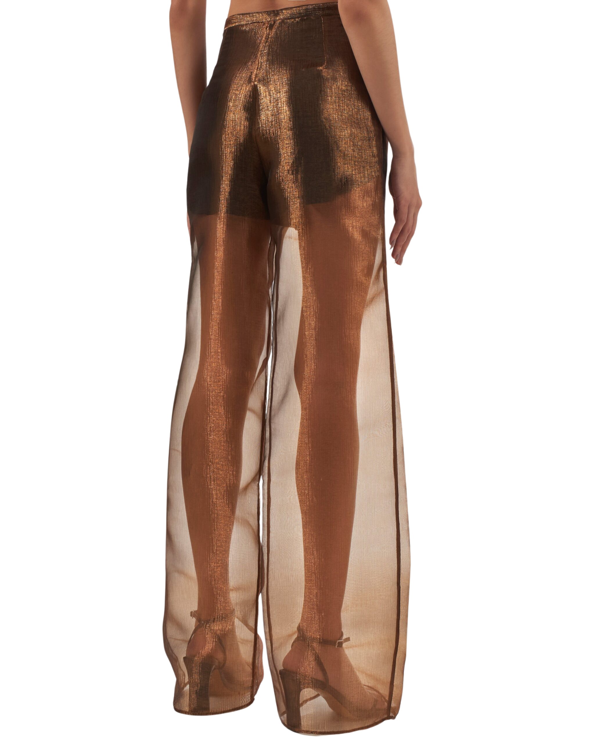 Taller Marmo Marlene Metallic Pants In Bronze