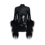 Black Feather Dress luxury Clothing from  Luxury Handbags Marketplace