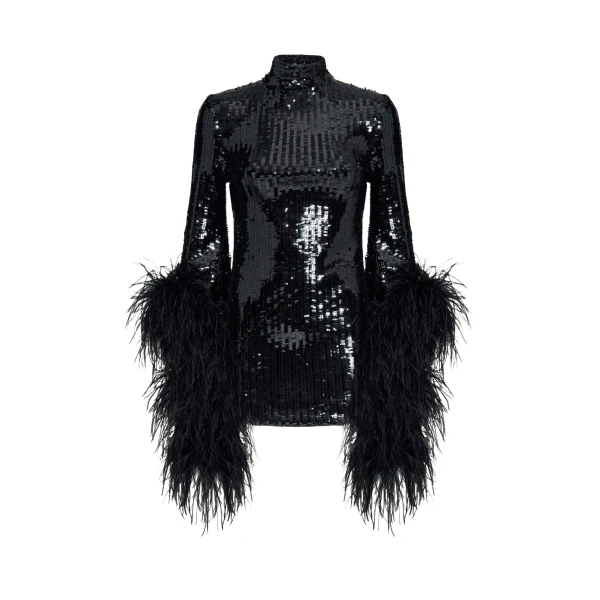 Black Feather Dress luxury Clothing from  Luxury Handbags Marketplace