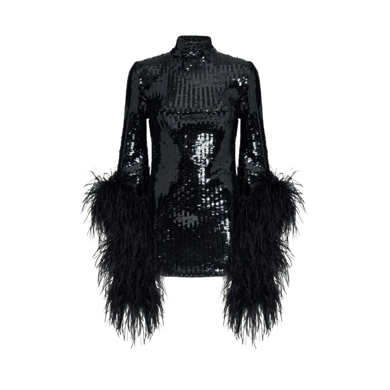 Black Feather Dress luxury Clothing from  Luxury Handbags Marketplace