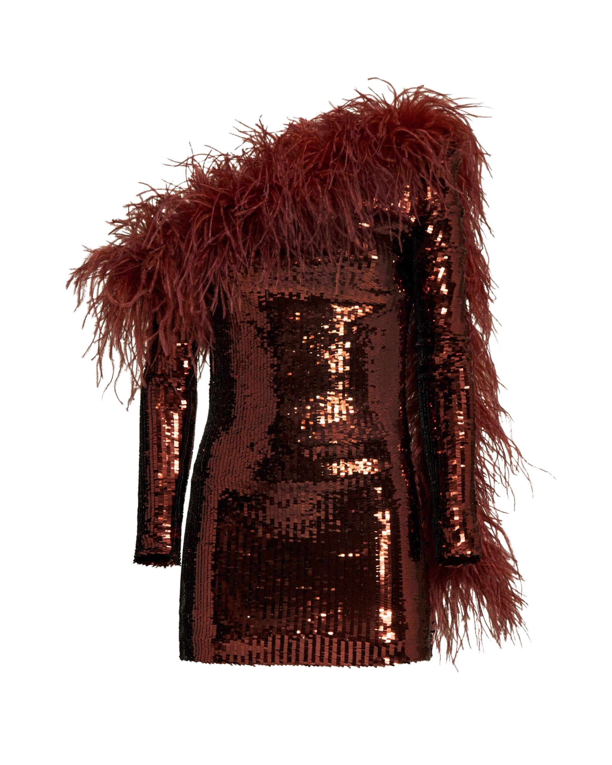Taller Marmo Mini Garbo Disco Dress In Coffee