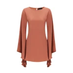 Brown Feather Dress luxury Clothing from  Luxury Handbags Marketplace