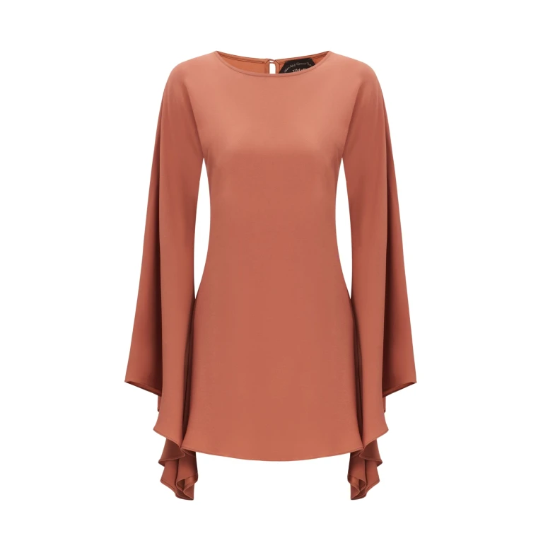 Brown Feather Dress luxury Clothing from  Luxury Handbags Marketplace