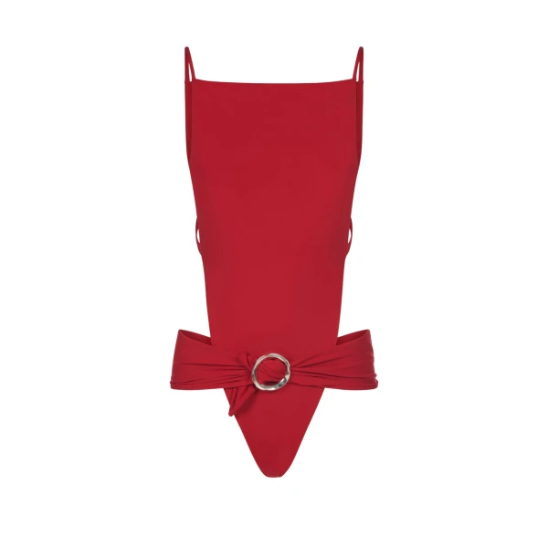 Red Feather Swimsuit luxury Beachwear from  Luxury Handbags Marketplace