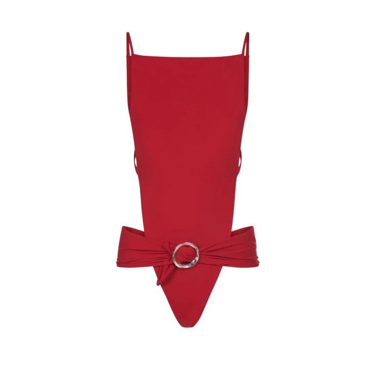 Red Feather Swimsuit luxury Beachwear from  Luxury Handbags Marketplace