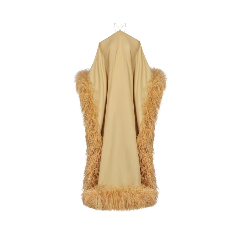 Yellow Feather Dress luxury Clothing from  Luxury Handbags Marketplace