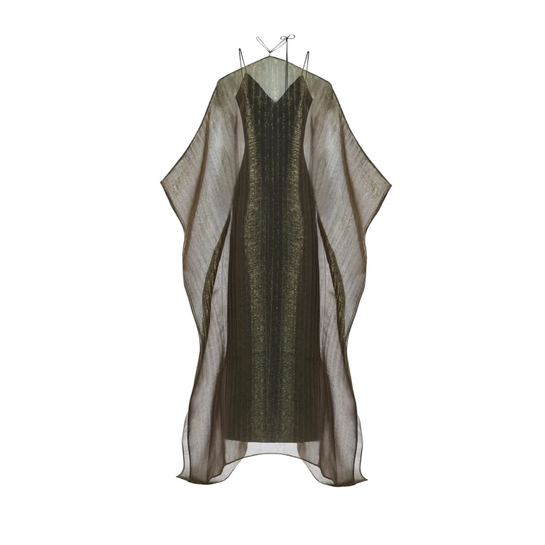 Metallic Feather Dress luxury Clothing from  Luxury Handbags Marketplace