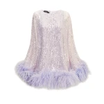 Purple Feather Dress luxury Clothing from  Luxury Handbags Marketplace