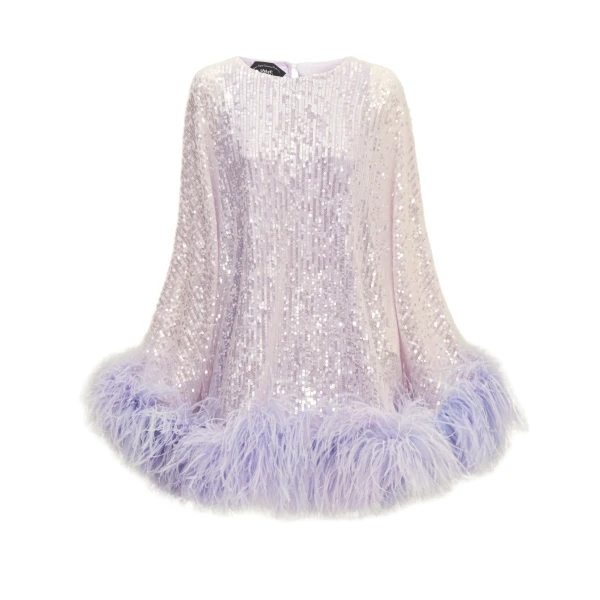 Purple Feather Dress luxury Clothing from  Luxury Handbags Marketplace