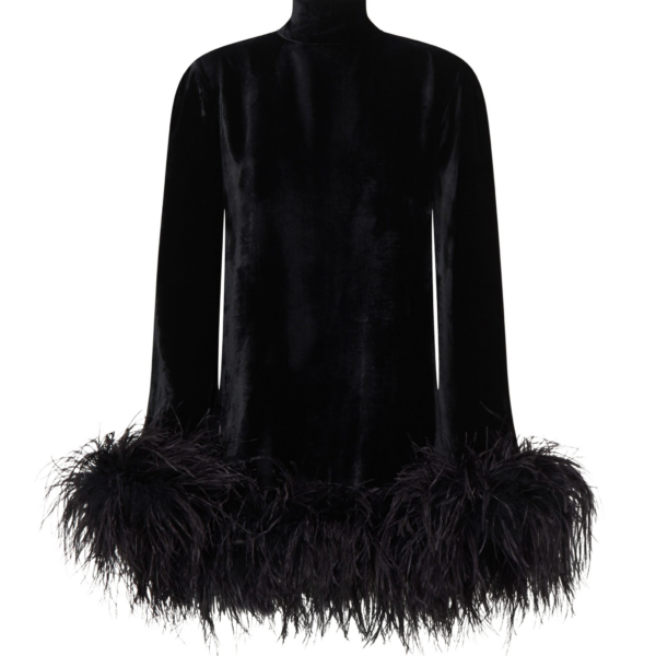 Taller Marmo Velvet Gina Dress In Black